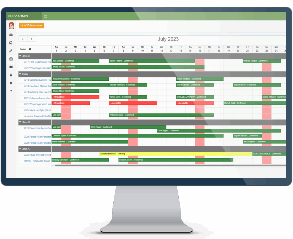 Motorhomie Calendar example